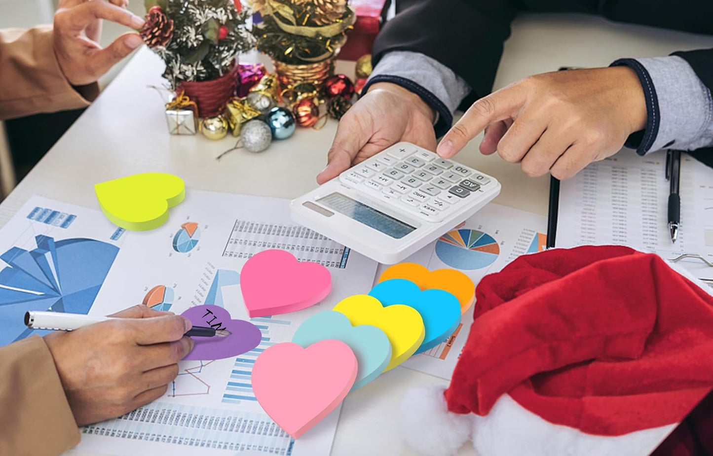 Heart Sticky Notes 3x3 in, 8 Pads, Super Cute Bright Color Strong Adhesive Post, Clean Removal, 82 Sheets/pad