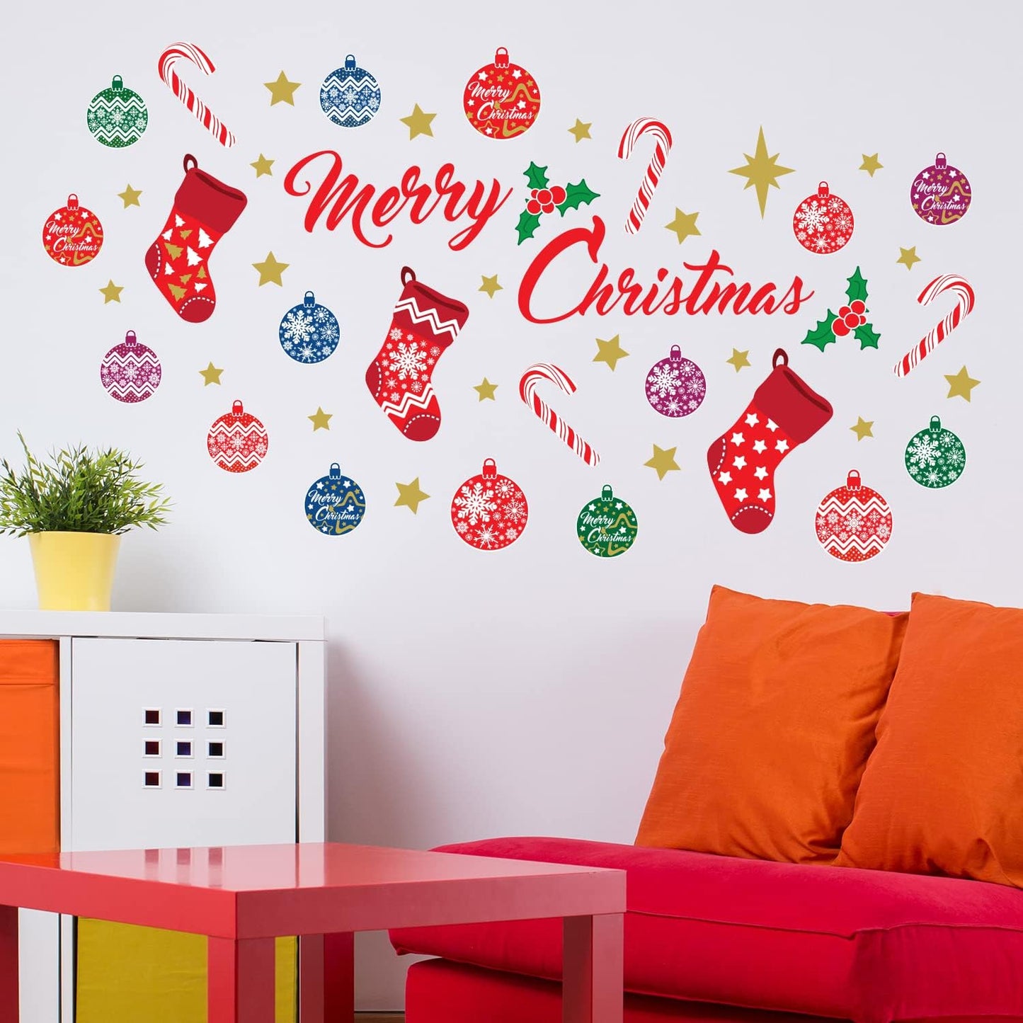 Christmas Decorations Clearance for Home, Indoor, Wall Stickers " Merry Christmas Decor" Wall Murals Decals Living Room Children Nursery Restaurant Cafe Hotel Home Decor (Merry Christmas Decor)