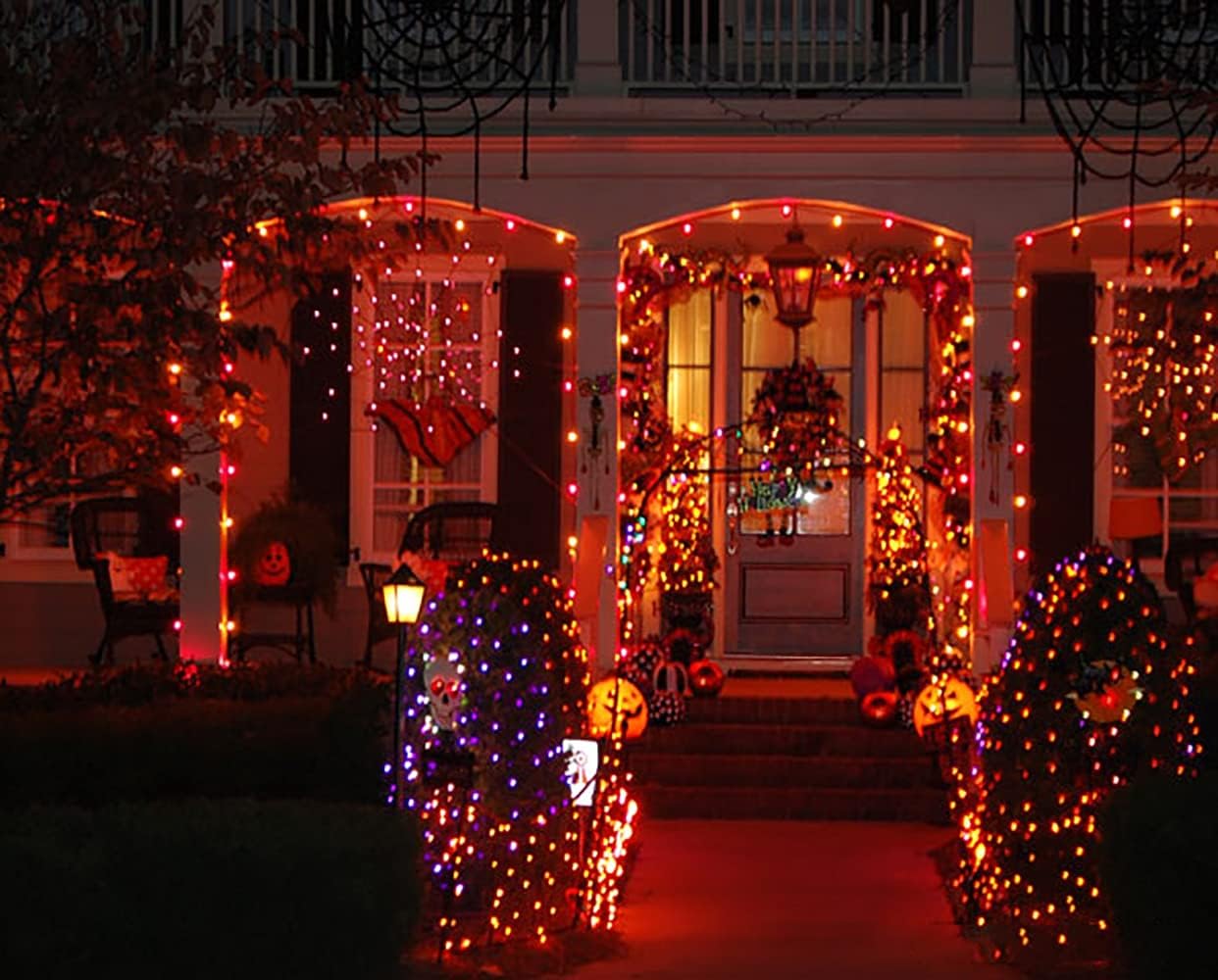 kemooie 500 LED Orange Halloween Lights, 164FT 8 Lighting Modes Plug in Waterproof Extra Long Fairy Light for Outdoor Tree Wedding Party Garden Balcony Halloween Decorations (Orange)