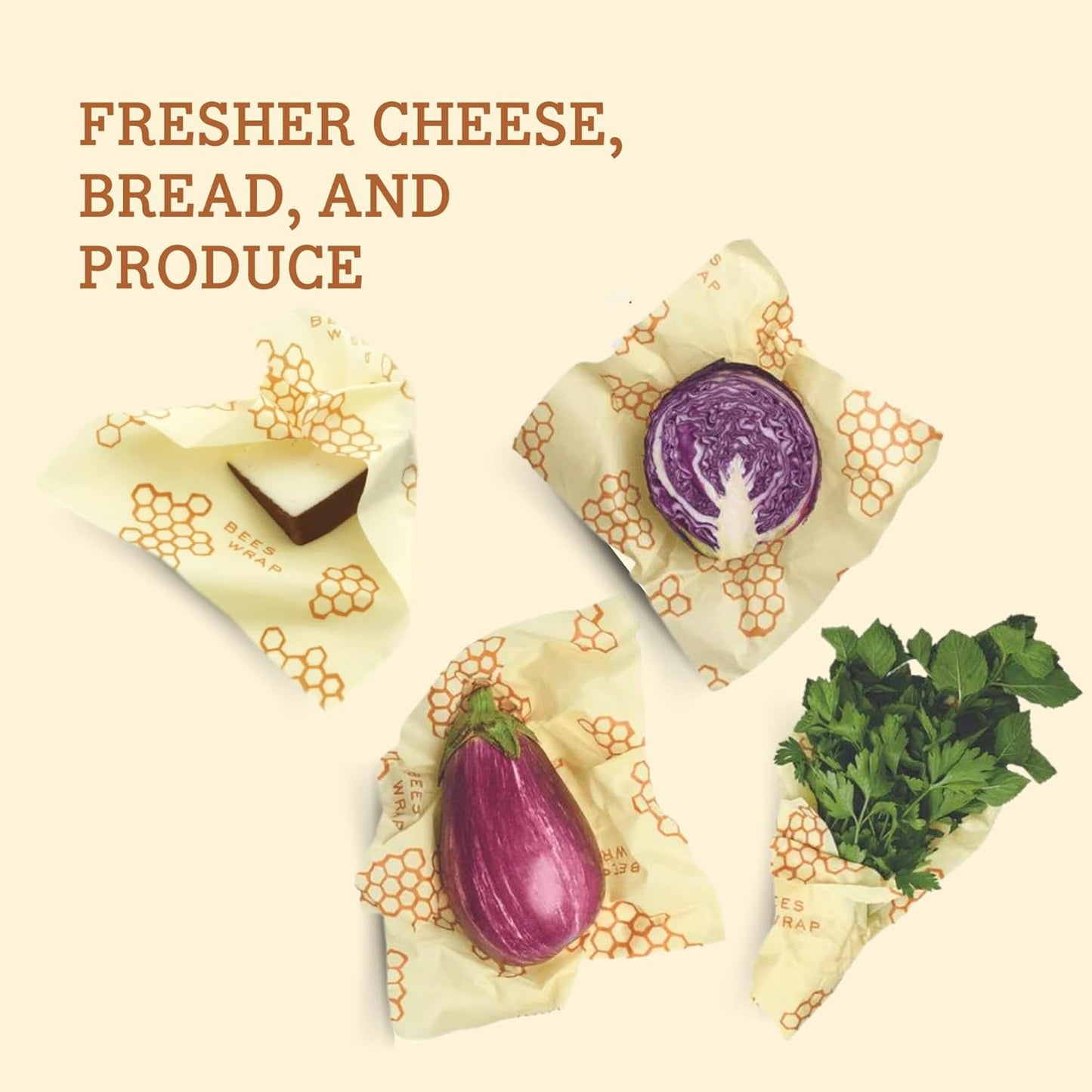 Bee's Wrap Beeswax Wraps for Food - Bread Wrap - Made in USA Reusable Bread Storage Bags - Organic & Eco-Friendly Alternative to Aluminum Foil, Sourdough Bags & Plastic Wrap, Honeycomb