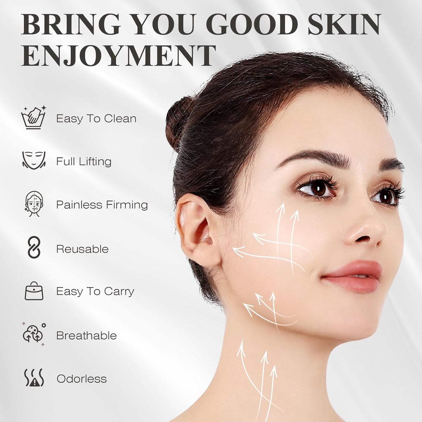 Chin Strap for Sleeping,Adjustable Chin Strap,Jaw Strap,Jawline Shaper,V Line Lifting Mask,Black,M