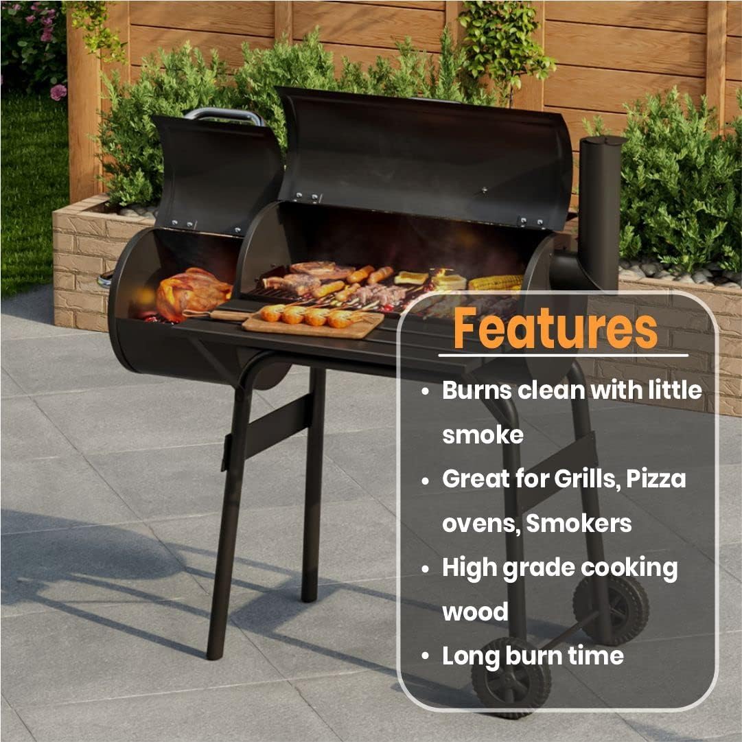 Old Potters Kiln Dried Firewood - Oak, 1100 Cu. in, 16-18 Logs ~ 8" x 2.5" Logs. Cooking Wood for Grilling, Smoking, and Firepits, Oak.