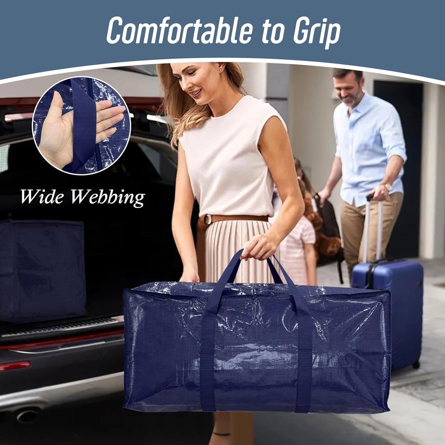 Fygrip 6-Pack Extra Heavy-Duty Large Moving Bags – Waterproof Storage Totes with Reinforced Zippers & Handles