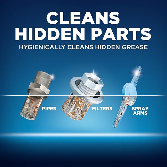 Finish Dishwasher Cleaner Tablets, 12 count, Hygienically Cleans Hidden Grease, Use in Normal Cycle, 12 Month Supply