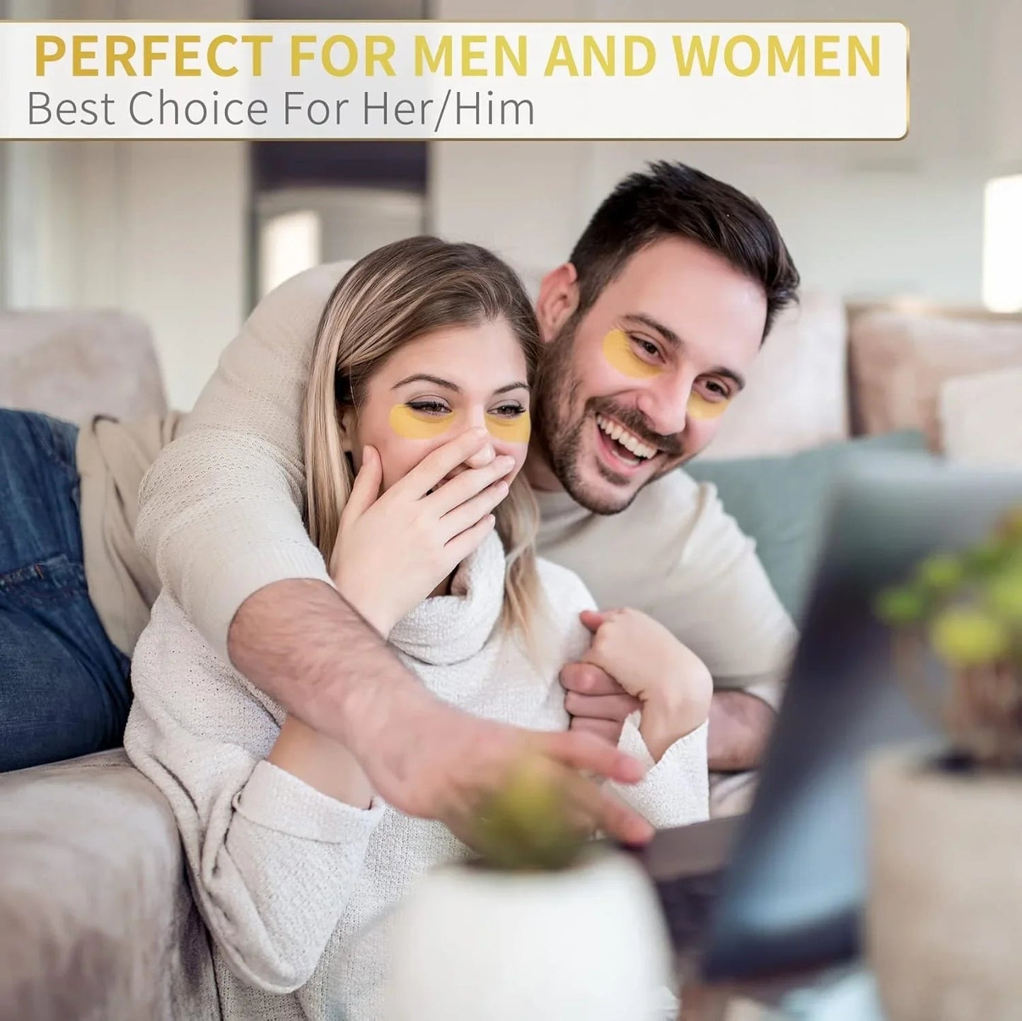 24K Gold Under Eye Patches – 60pcs for Dark Circles, Puffiness & Wrinkles Care - Cart Shape