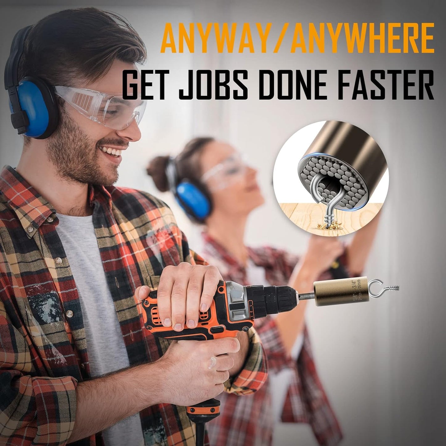 Lenski Stocking Stuffers for Men Adults, Super Universal Socket Christmas Gifts for Men, Mens Gifts for Dad Him Grandpa, White Elephant Gifts for Adults, Birthday Dad Gift