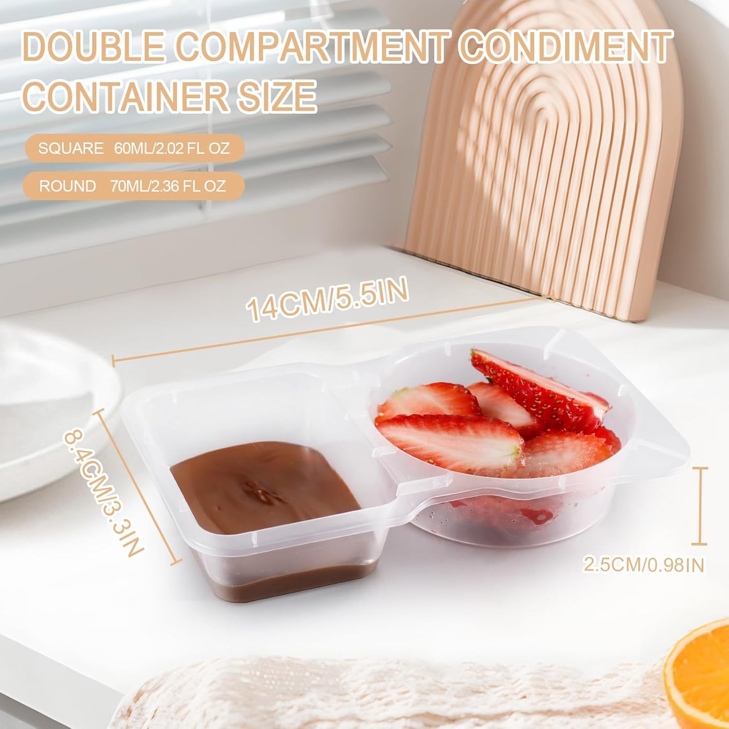 Reusable Snack Containers with Lids: Snack Containers 20Pcs - Snackle Box Container Portion Control - Snack Pack Containers - Double Compartment Snack Containers for On the Go - Travel Essentials