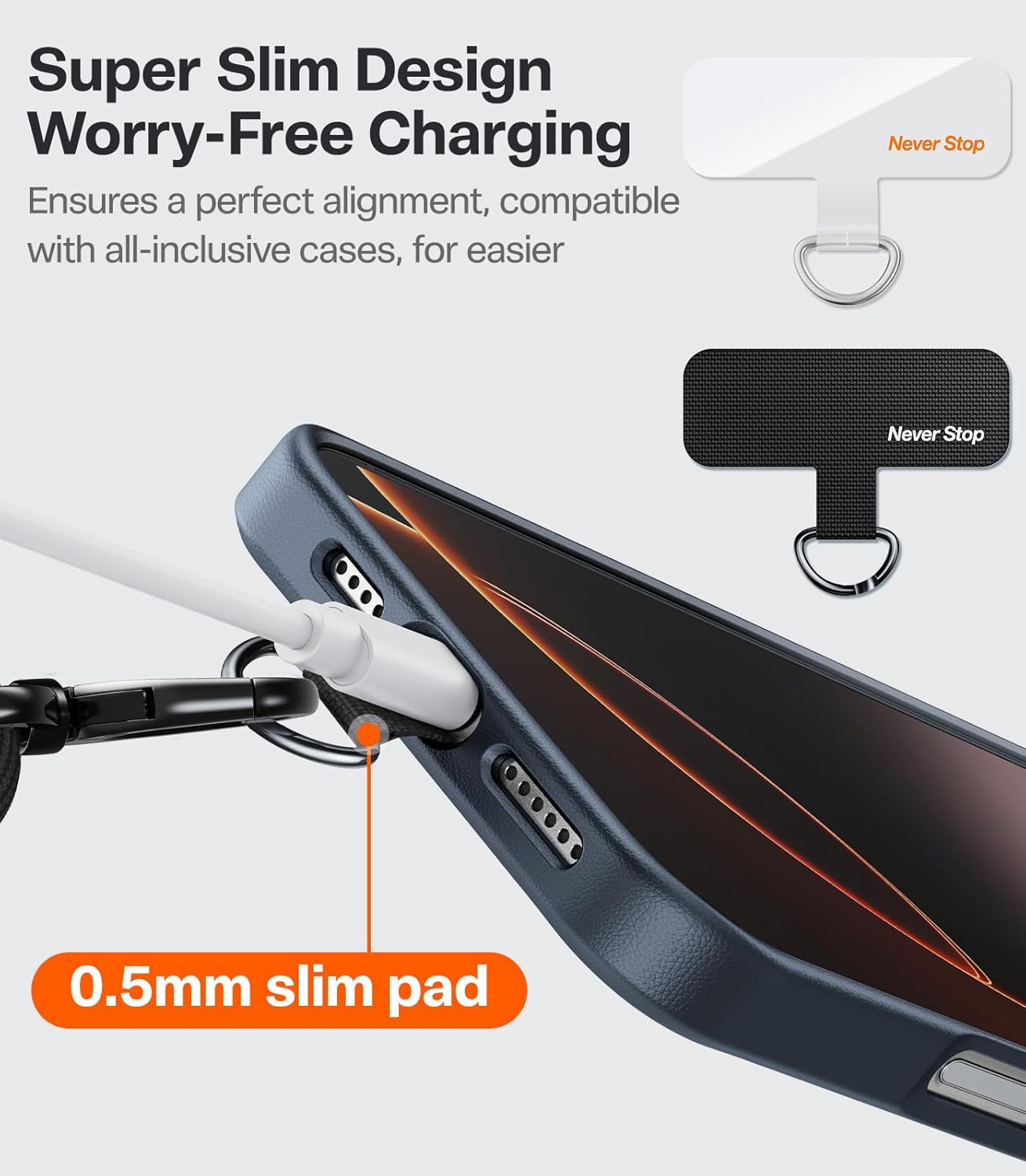 TORRAS Phone Lanyard Crossbody with 2 Phone Tabs, Adjustable Anti Theft Phone Strap for All Phones, Premium Metal Buckles, Skin-Friendly, Universal Cell Phone Neck lanyard for Travel Essentials, Black