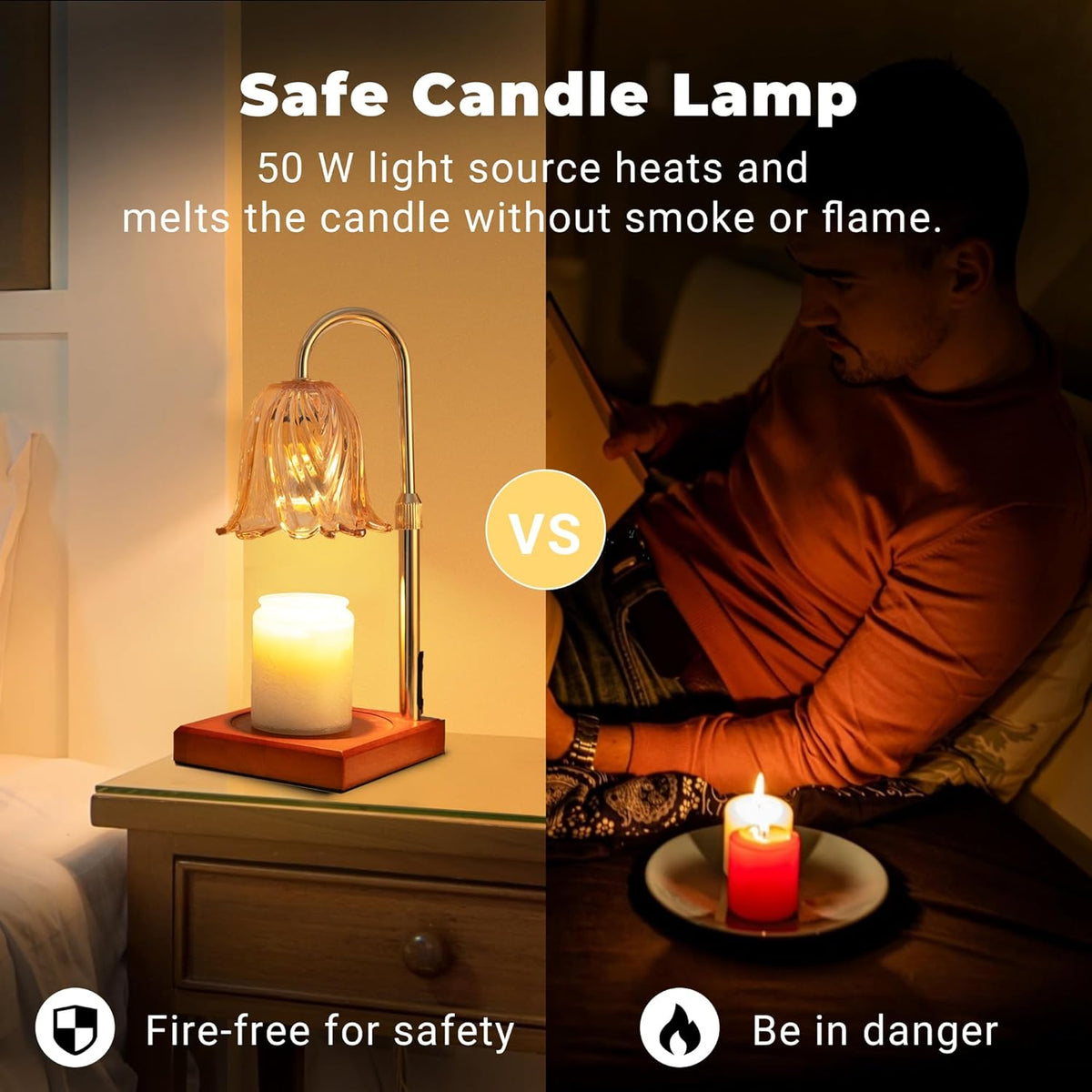 Candle Warmer Lamp with Timer Dimmable, Birthday Gifts for Women Mom, House Warming Gifts New Home Decor, Wax Melt Warmer for Jar Candles with 2 Bulbs