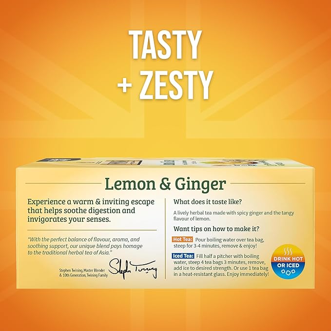Twinings of London Flavoured Herbal Tea Lemon & Ginger 100 pckts - Cart Shape
