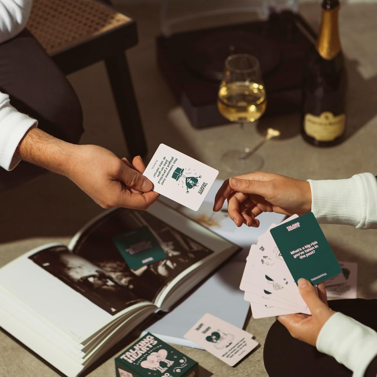 Conversation Cards - Couple Card Game for Date Nights & Travel Adventures | Great Gift for Couples - 200 Questions & 2 Wild Cards