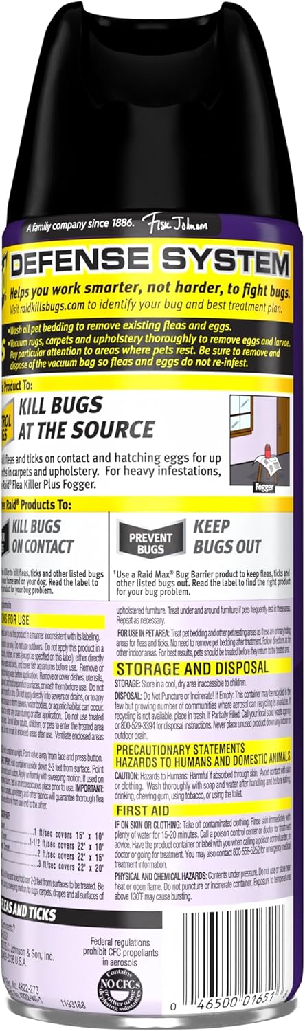 Raid Flea Killer Carpet & Room Spray, Kills hatching eggs for up to 4 months, 16 Oz