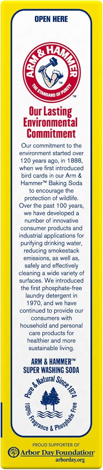 ARM & HAMMER Super Washing Soda Household Cleaner and Laundry Booster, 55 oz Box