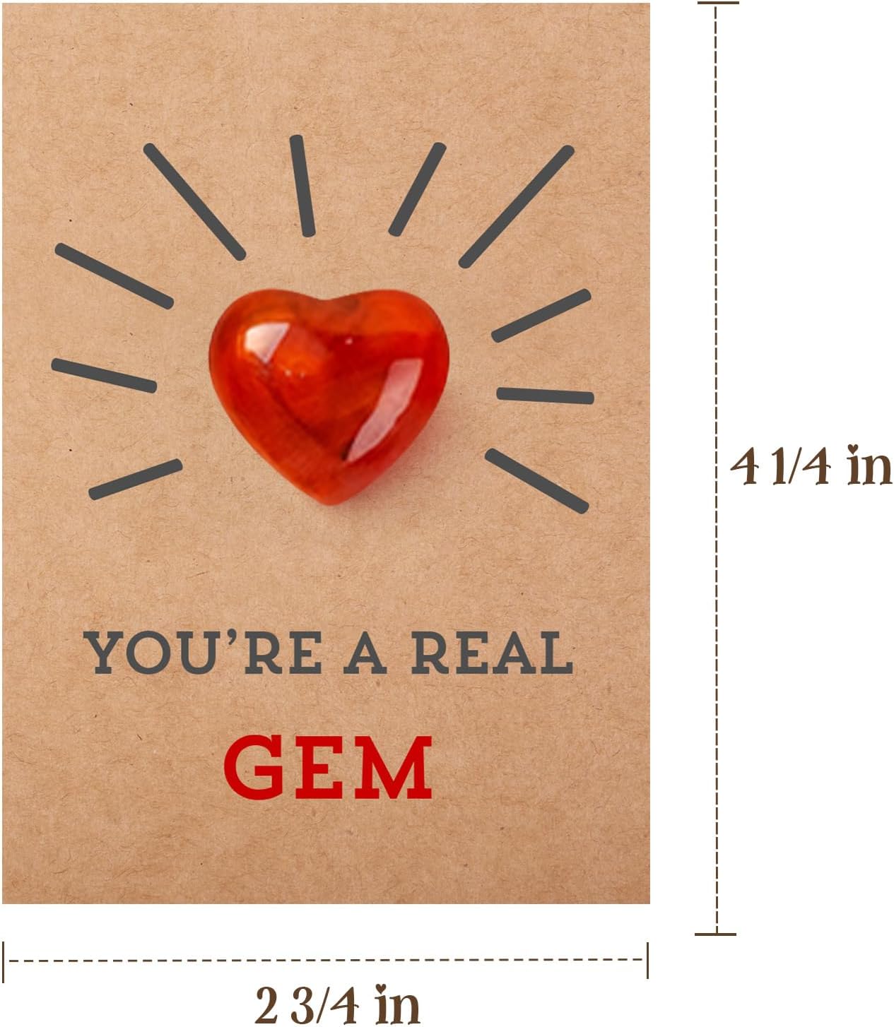 ORIENTAL CHERRY Valentines Day Gifts for Kids - 24 Pack Valentines Cards with Heart-Shape Gems - Valentine Crystals Rock Gift Exchange for Boys Girls Toddlers Class Classroom School Party Favor