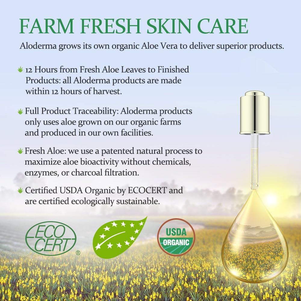 Aloderma Organic 96% Aloe Vera Gel – Hydrating Face, Body & After-Sun Care, 7oz - Cart Shape