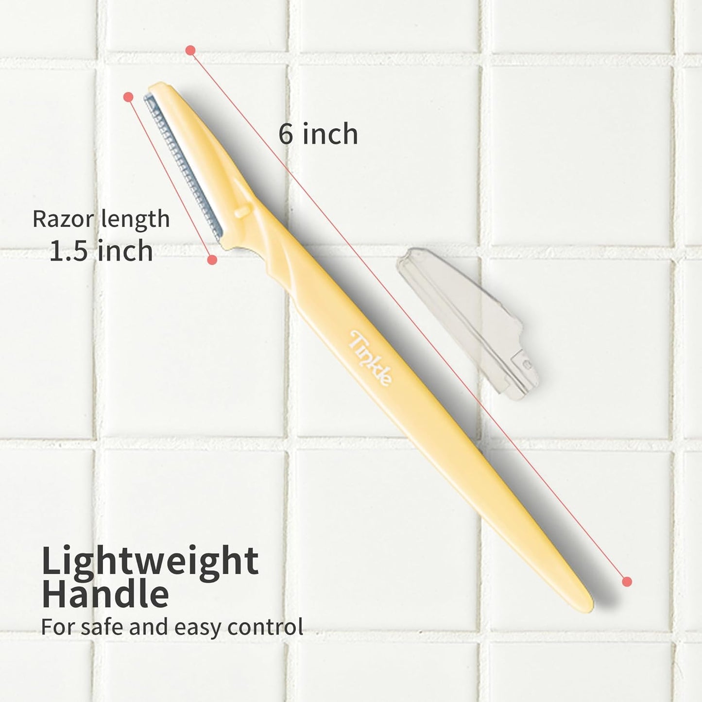 Tinkle Dermaplaning Tool 12ct, Dermaplane Razor for Women, Safe and Easy Peach Fuzz Remover, Eyebrow Trimmer with Protective Cover (4 Packs of 3)