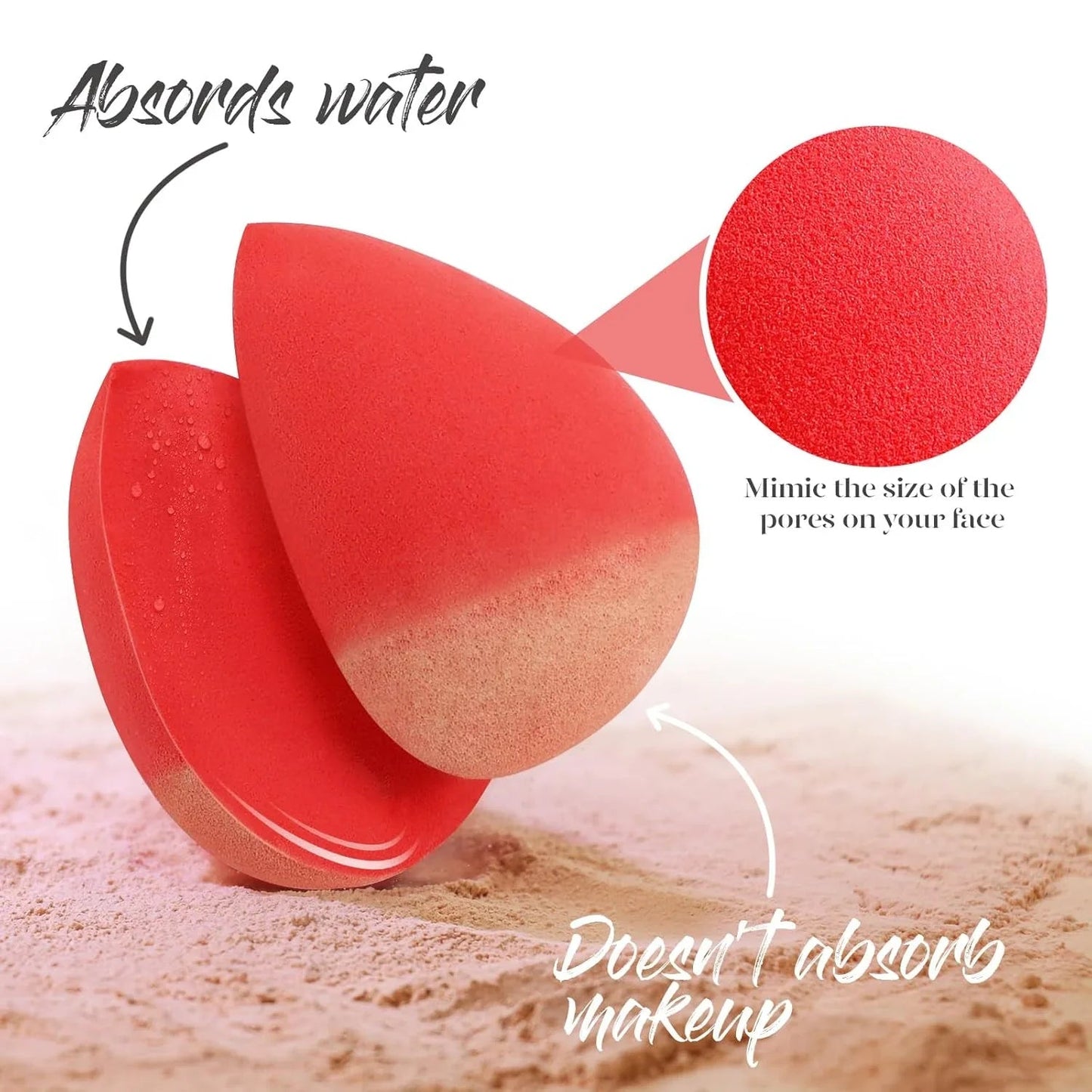 5 Pcs Latex-Free Makeup Sponge Set for Blending Foundation, Liquid, Cream & Powder - Cart Shape