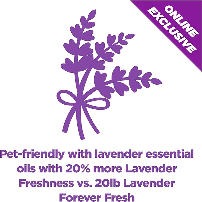 Arm & Hammer Forever Fresh Clumping Cat Litter Lavender, MultiCat 18lb With 20% More Lavender Freshness, Pet Friendly With Essential Oils
