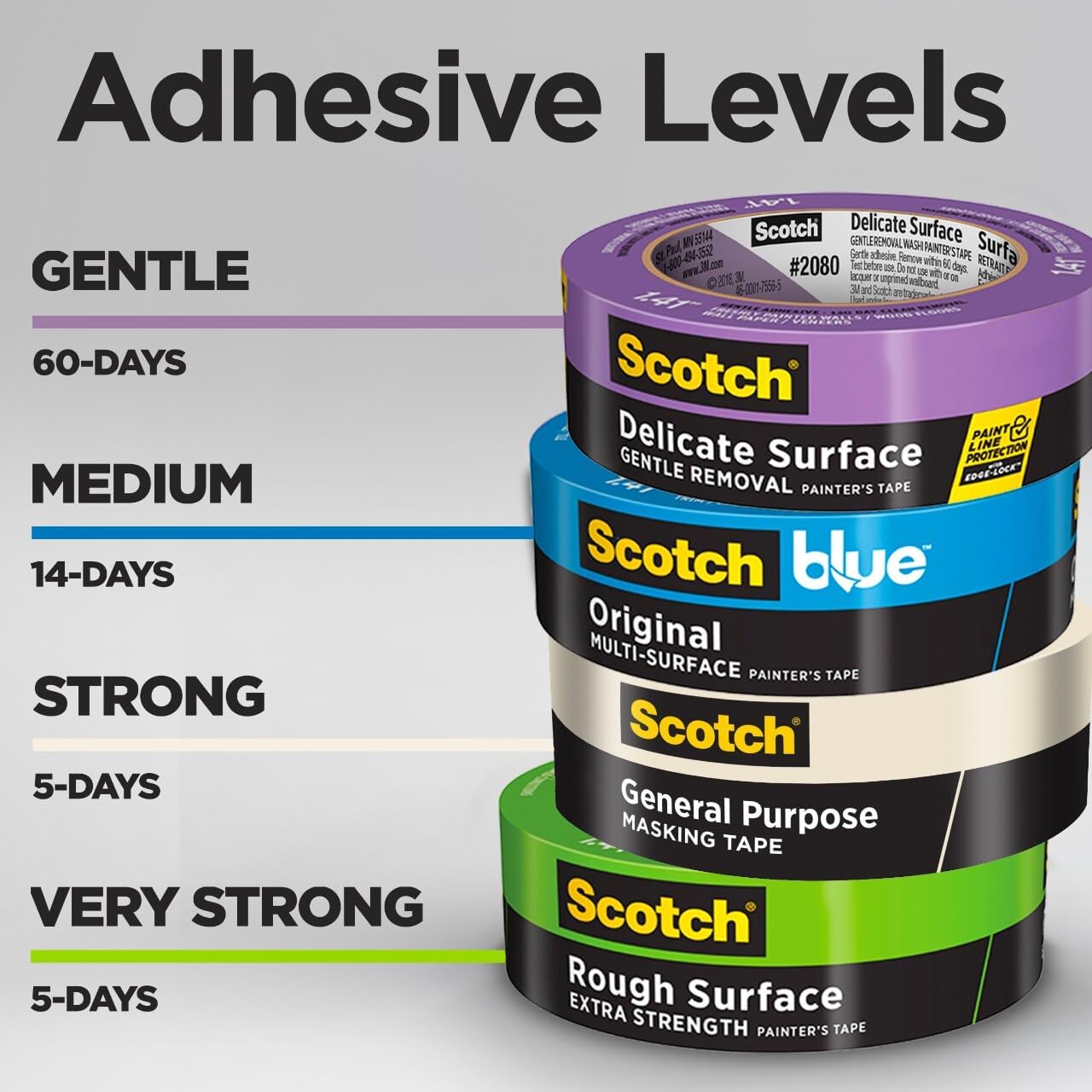 Scotch General Purpose Masking Tape, 1.88 in x 60.1 yd, Beige, Sticks for Up to 5 Days, Removes Easily Without Leaving Sticky Residue, Easy-to-Tear Masking Tape (2050-48MP)