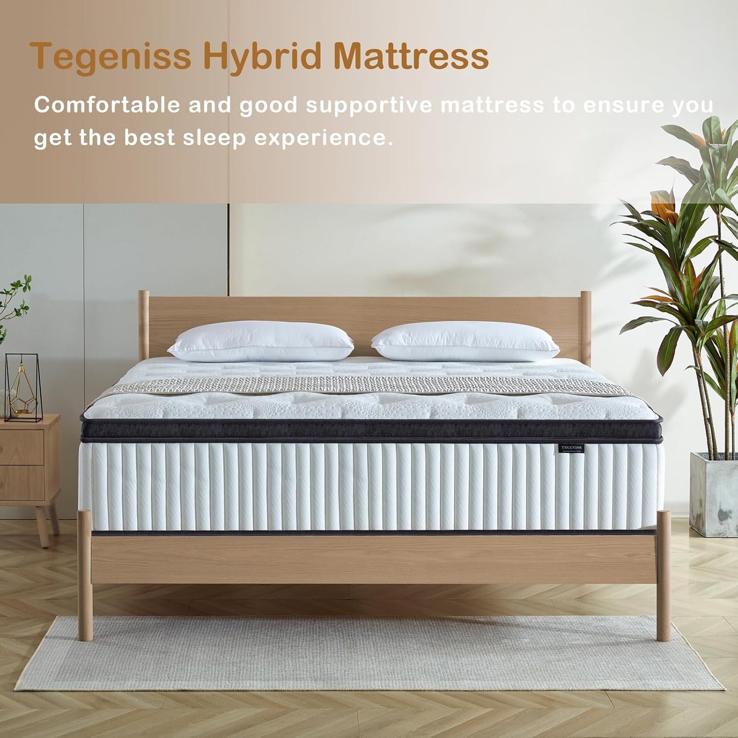 Full Size Mattress, 12 Inch Memory Foam, Independent Spring, Soft and Comfortable Medium Firm Hybrid Mattress in A Box, Pressure Relief