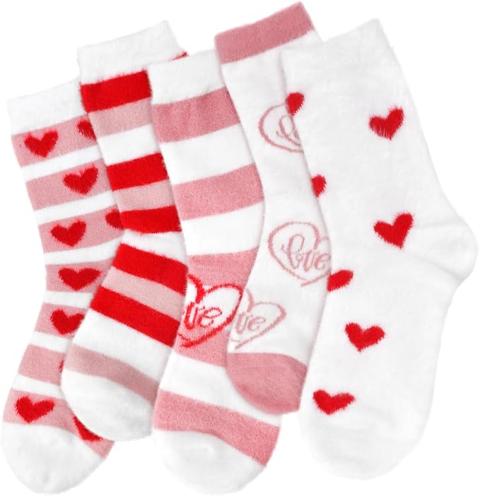 FilmHOO Valentines Day Gifts for Her Wife Fuzzy Socks for Women Cozy Fluffy Warm Socks Birthday Galentines Day Gifts