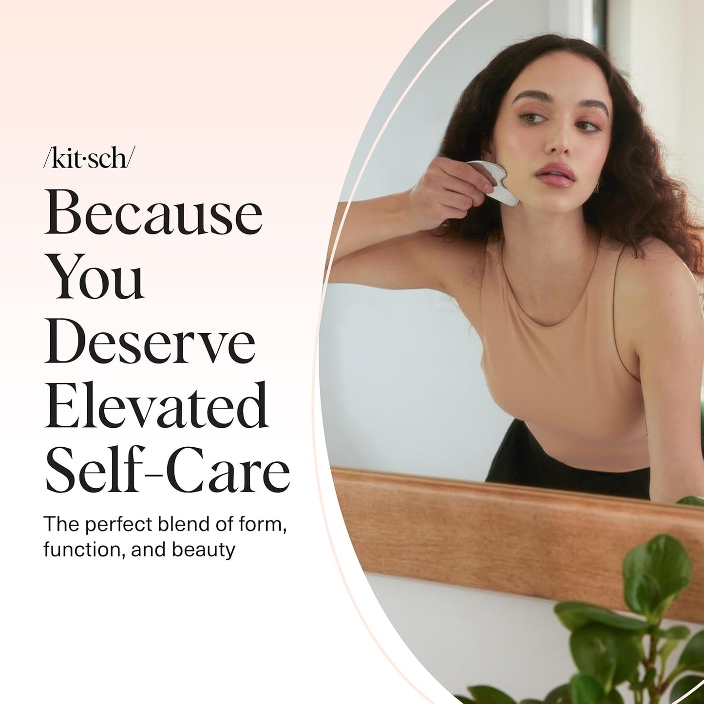 Kitsch Stainless Steel Gua Sha Facial Tools - Lymphatic Drainage Massager for Face & Chin, Jawline Shaper, Double Chin Reducer, Guasha Tool for Face Massager, Skin Care Tools Gifts for Women - Silver