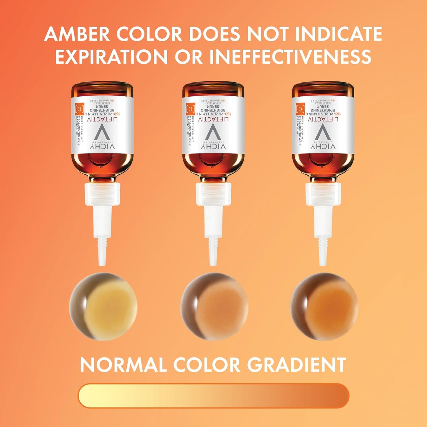 Vichy LiftActiv Vitamin C Serum For Face, Brightening Serum With Pure Vitamin C + Hyaluronic Acid + Vitamin E, Reduces Fine Lines, Smooths Skin Texture, Improves Radiance, Anti Aging