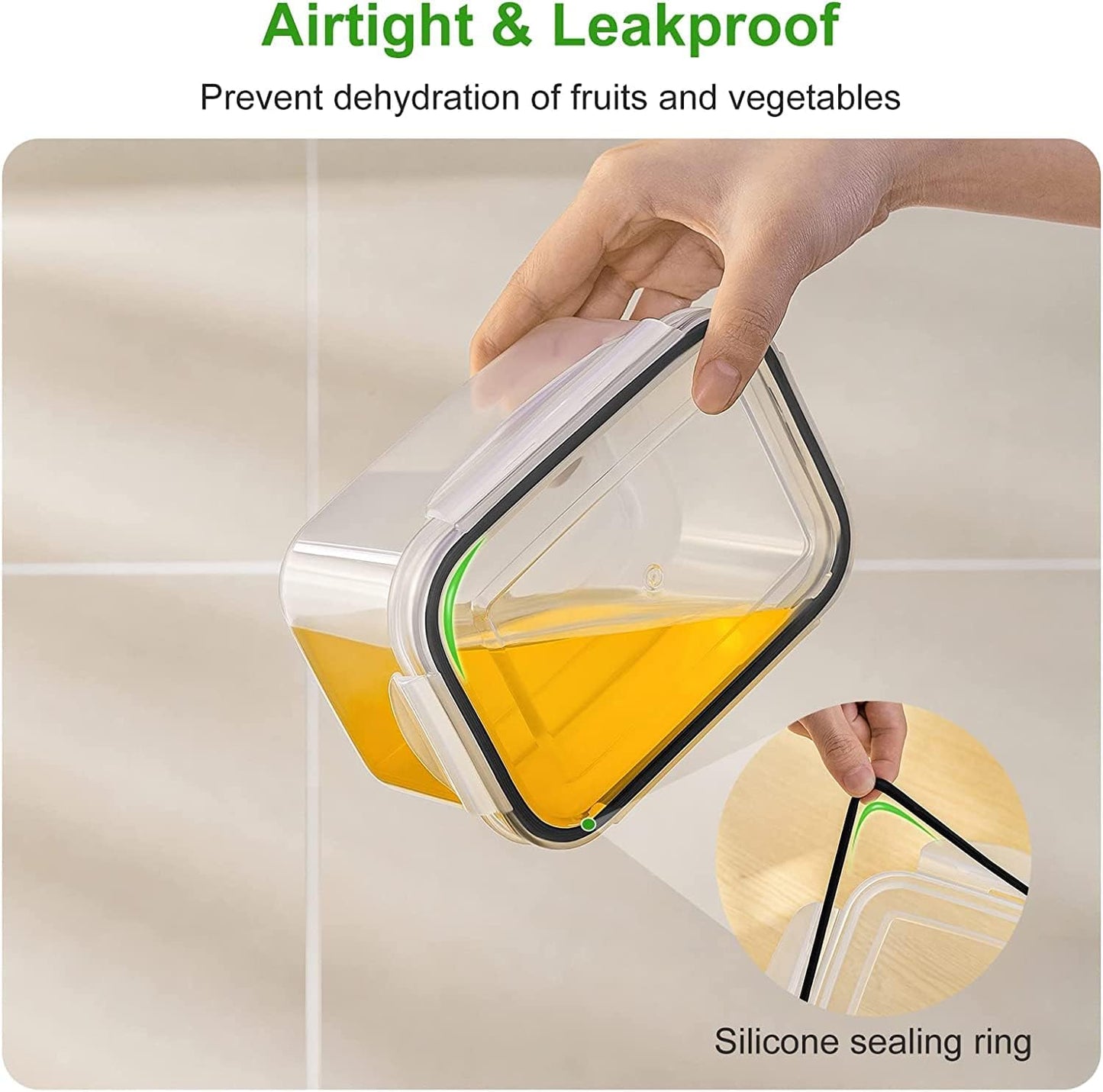 Freshmage Fruit Storage Containers for Fridge with Removable Colander, Airtight Food Storage Container, Dishwasher Safe Produce Saver Container for Refrigerator, Keep Berry Fruit Fresh 4 pcs Small