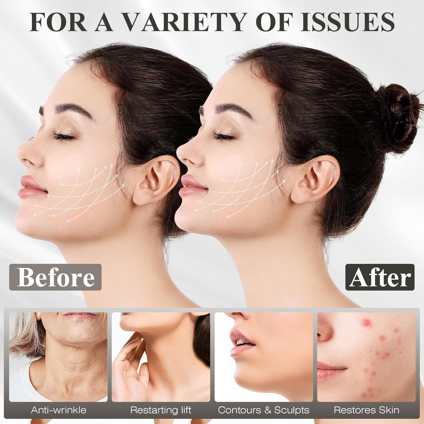 Chin Strap for Sleeping,Adjustable Chin Strap,Jaw Strap,Jawline Shaper,V Line Lifting Mask,Black,M