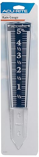 AcuRite 5" Capacity Easy-to-Read Magnifying Rain Gauge, Acrylic (00850A3)