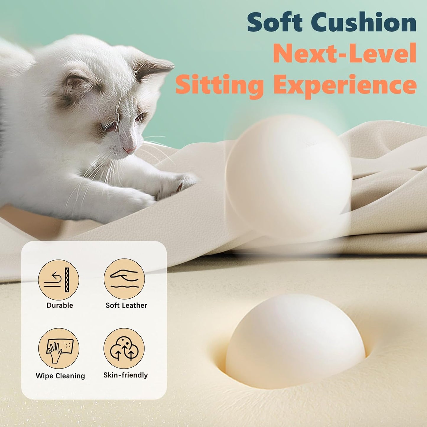 GABRYLLY Office Criss Cross Chair with Footrest, Big and Tall Executive Chair with Wide Seat,Reversible Armrest,Wheels, Lumbar Pillow and 120°Tilt,Computer Desk Chair for Gaming,Meditation,Ivory