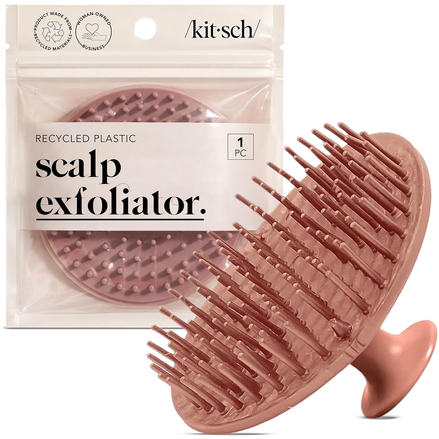 Kitsch Scalp Massager for Hair Care - Scalp Scrubber, Shampoo Brush & Exfoliator for Scalps- Hair Scrubber for Relaxing Bath - Terracotta