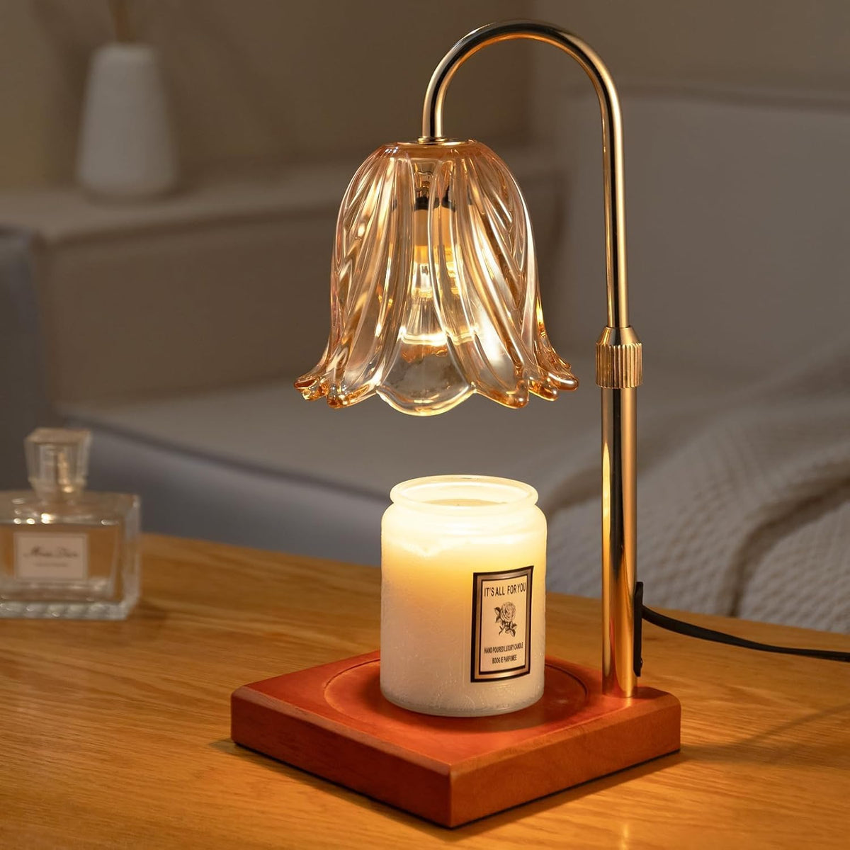 Candle Warmer Lamp with Timer Dimmable, Birthday Gifts for Women Mom, House Warming Gifts New Home Decor, Wax Melt Warmer for Jar Candles with 2 Bulbs