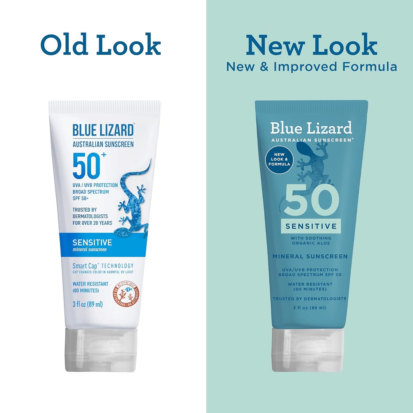 Blue Lizard Sensitive SPF 50+ Mineral Sunscreen, Water Resistant, 3 oz, Fragrance Free - Cart Shape