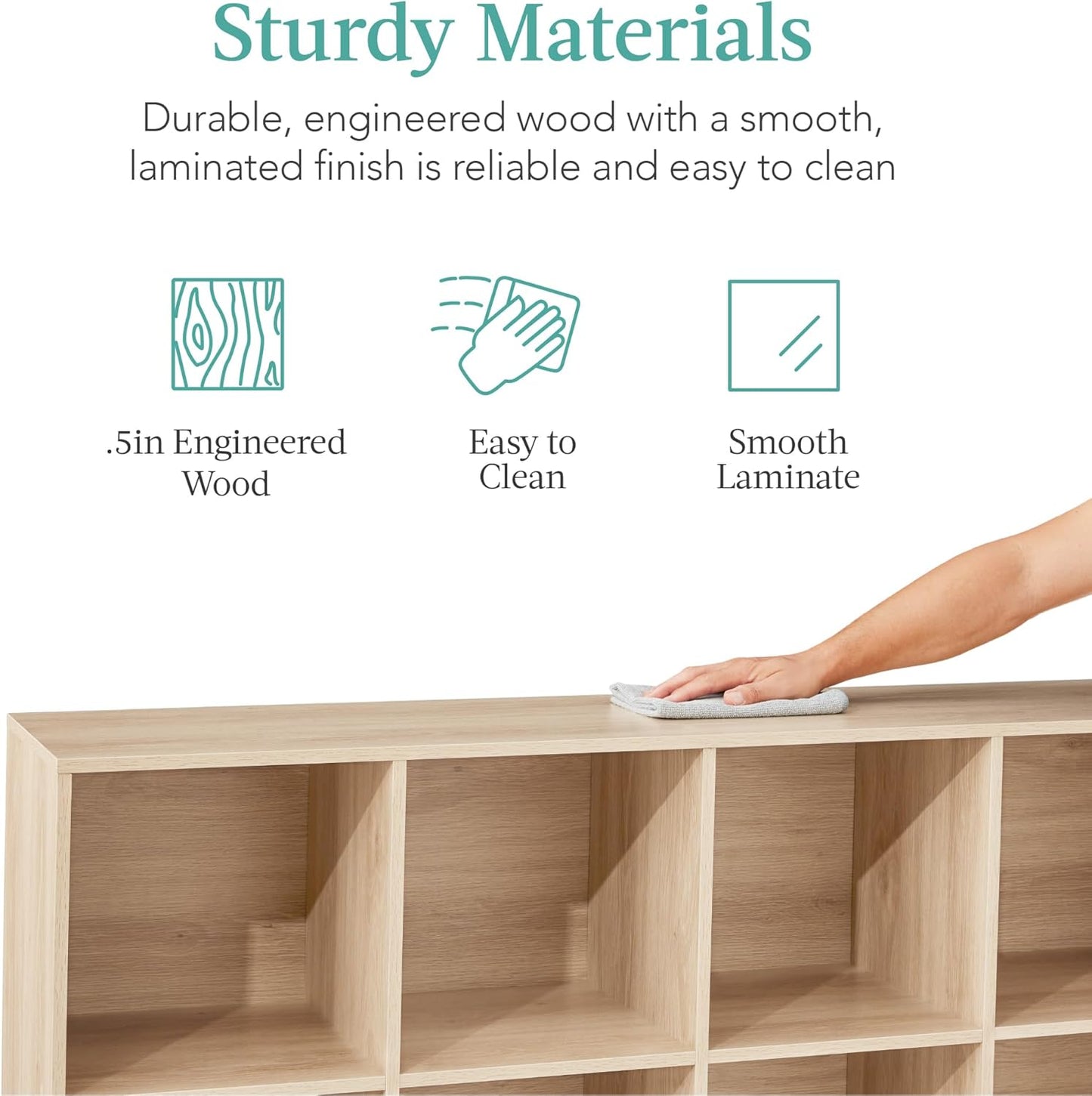 Best Choice Products 8-Cube Storage Organizer, 11in Shelf Opening, Bookcase, Display Shelf, Customizable w/ 3 Removable Back Panels – Light Oak