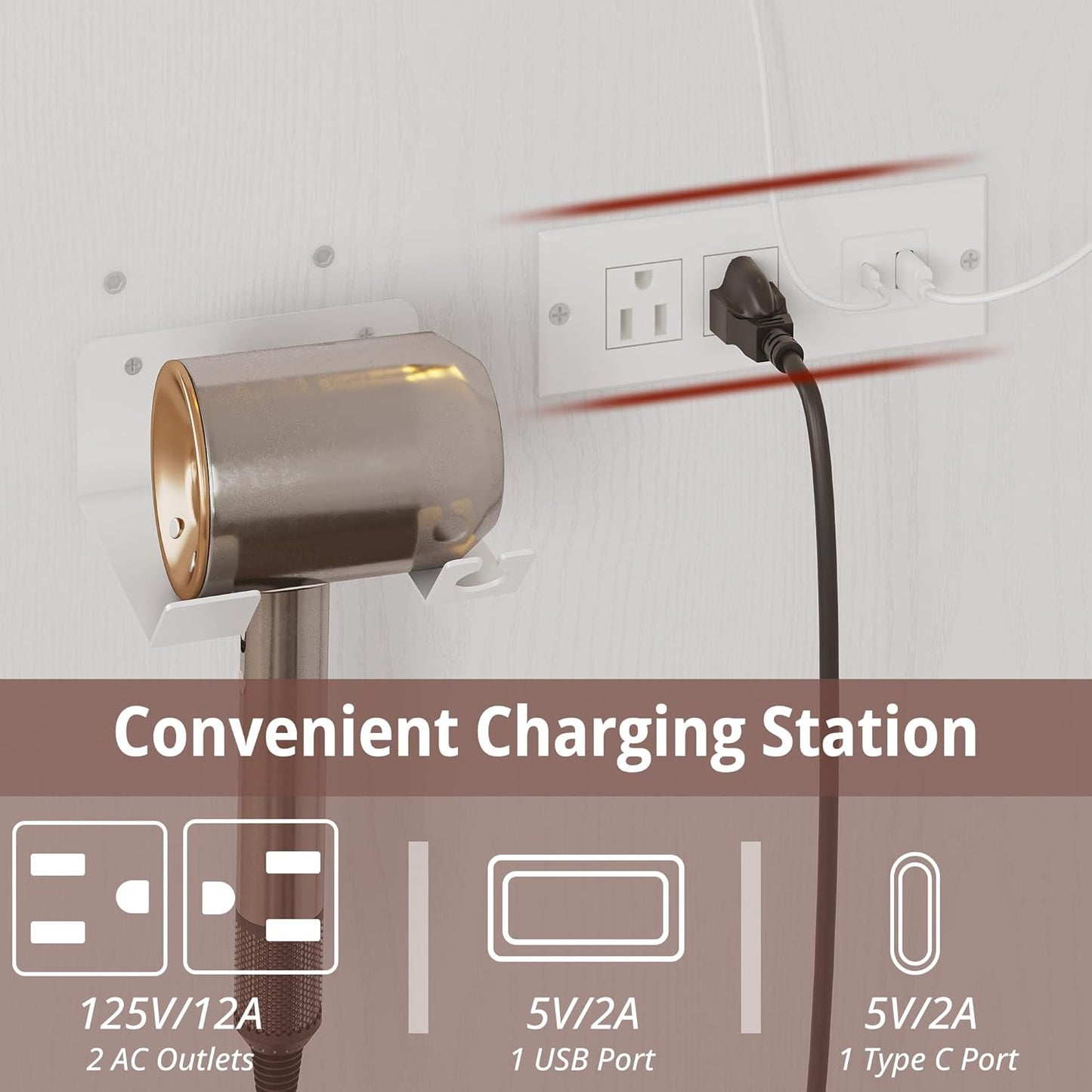 IRONCK Vanity Desk with Mirror and Lights, Small Makeup Vanity Table with 5 Drawers, Power Outlet, and Vanity Stool, 3 Lighting Colors, Dressing Table for Women Girls Bedroom, White