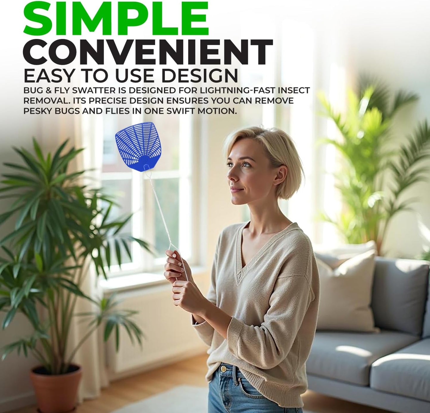 Supreme Bug & Fly Swatter 6-Pack – Braided Metal Handle 6 Pack Fly Swatters, Multi Pack Colors, – for Indoor/Outdoor – Flyswatter