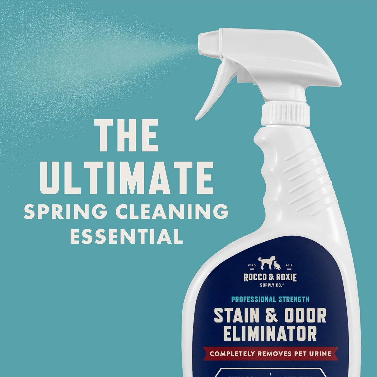 Rocco & Roxie Stain & Odor Eliminator for Strong Odor, 32oz Enzyme Pet Odor Eliminator for Home, Carpet Stain Remover for Cats & Dog Pee, Enzymatic Cat Urine Destroyer, Carpet Cleaner Spray