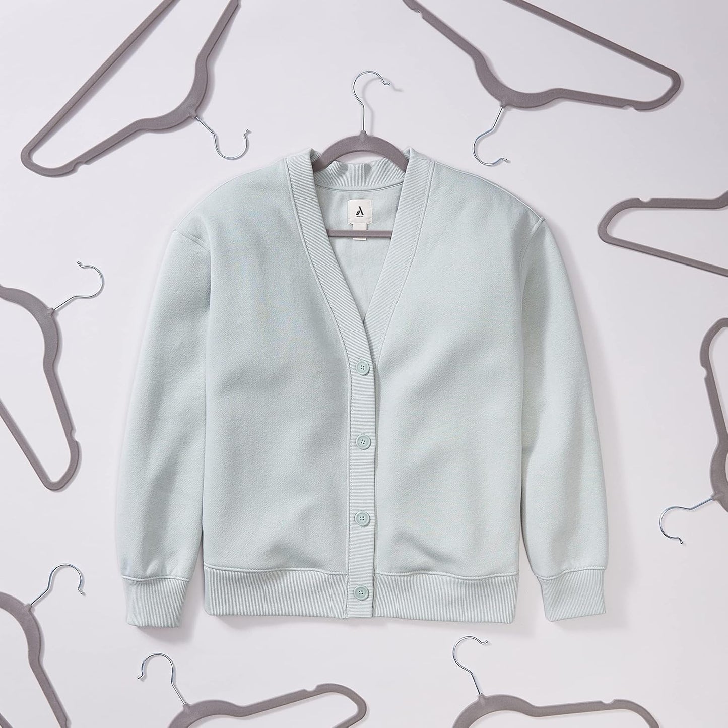 Basics 30-Pack Slim Velvet Non-Slip Suit Hangers – Space-Saving Clothes Hangers with Notched Shoulders & Sturdy Metal Core – Gray/Silver