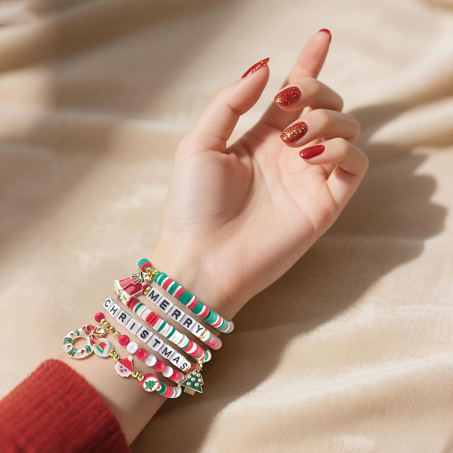 OHOME Stocking Stuffers - 6 Pack Bracelets for Teen Girls Women | Christmas Gifts for Teens Men Adults - Christmas Decorations Accessories Shirts Outfits | Xmas Sweater Dresses for Girls 2025