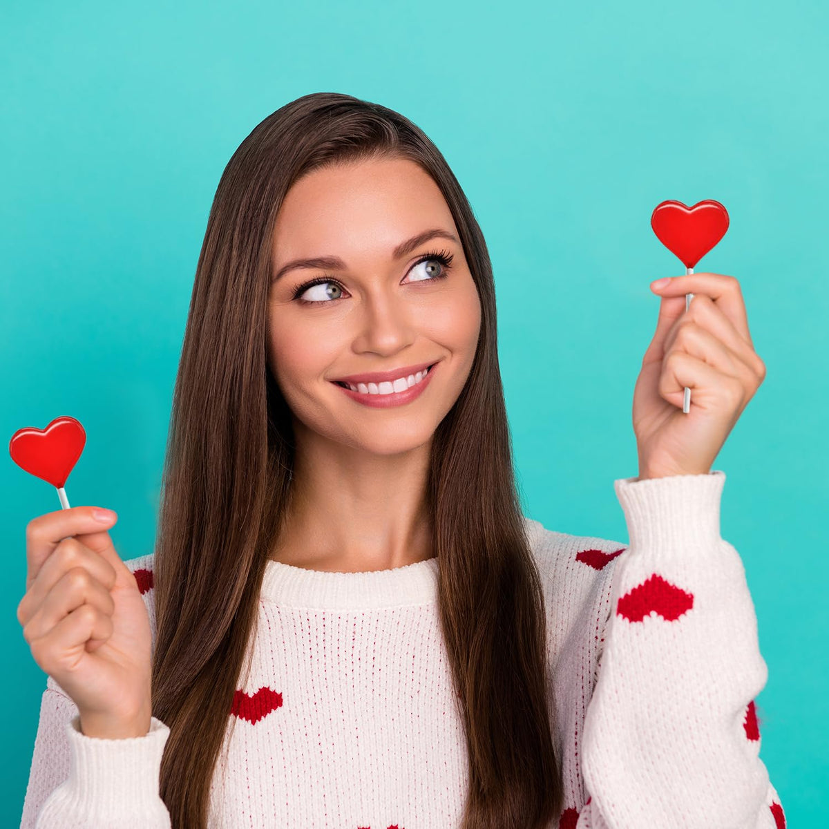 Fruidles Lollipops Mini Red Heart Shaped Strawberry Flavored Individually Wrapped, 5g 30 Lollipops Half-Pound