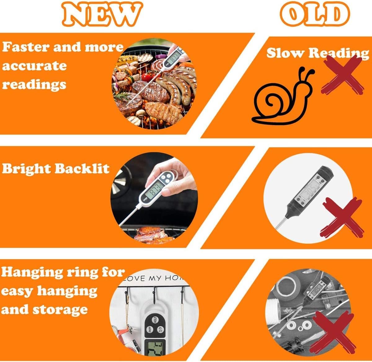 grilljoy 24PCS BBQ Grill Tools Set with Meat Thermometer and Injector - Extra Thick Stainless Steel Fork, Spatula& Tongs - Complete BBQ Accessories in Aluminum Case - Perfect Grill Gifts for Men Grey