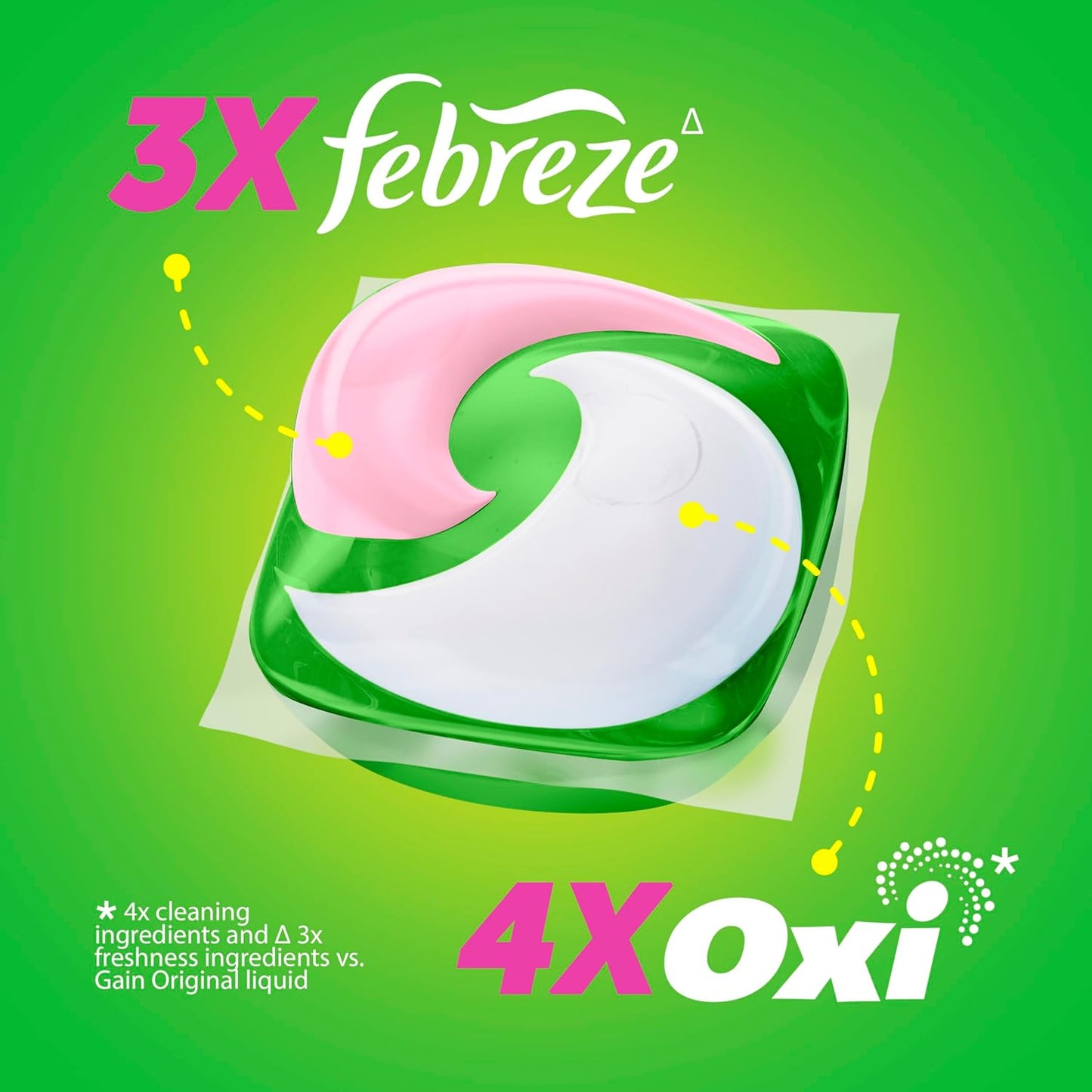 Gain Super Sized Flings Laundry Detergent Pacs with Hibiscus Hula Scent, Powerful Cleaning for Lasting Freshness, HE Compatible, 45 Count, Gain Laundry Detergent Pods