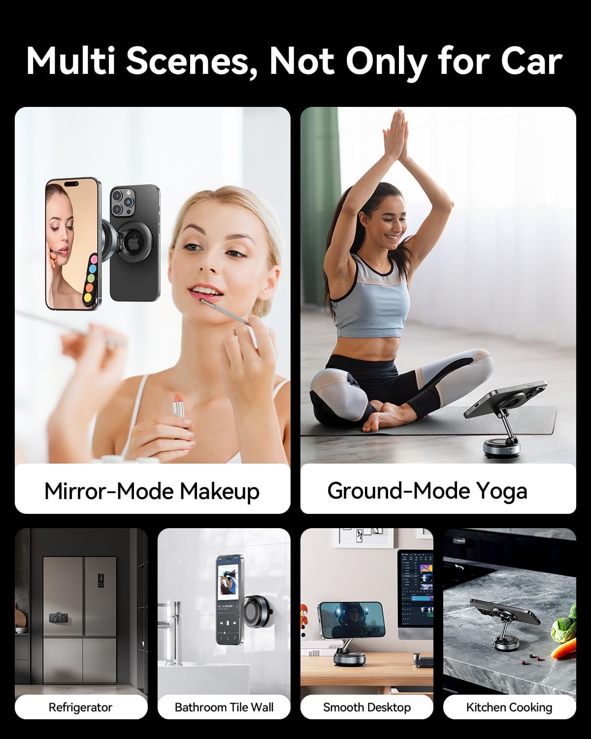 MRGLAS 2026 Upgraded Vacuum Magnetic Phone Holders for Your Car 360° Adjustable Absorption Magnetic Bracket 98LBS Magsafe Suction Cup Phone Mount for iPhone 17 Car Truck Accessories for Men Women