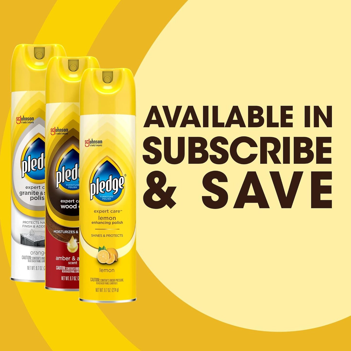 Pledge Enhancing Polish, Furniture & Wood Spray, Lemon Scent, 9.7oz