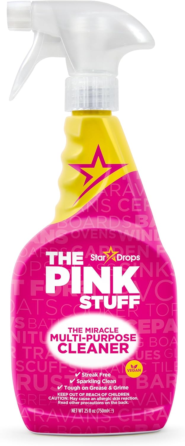 Stardrops The Pink Stuff Miracle Multi-Purpose Cleaner – Removes Grease, Grime, and Stains on Kitchens, Bathrooms, Floors, and More, 25 fl Oz
