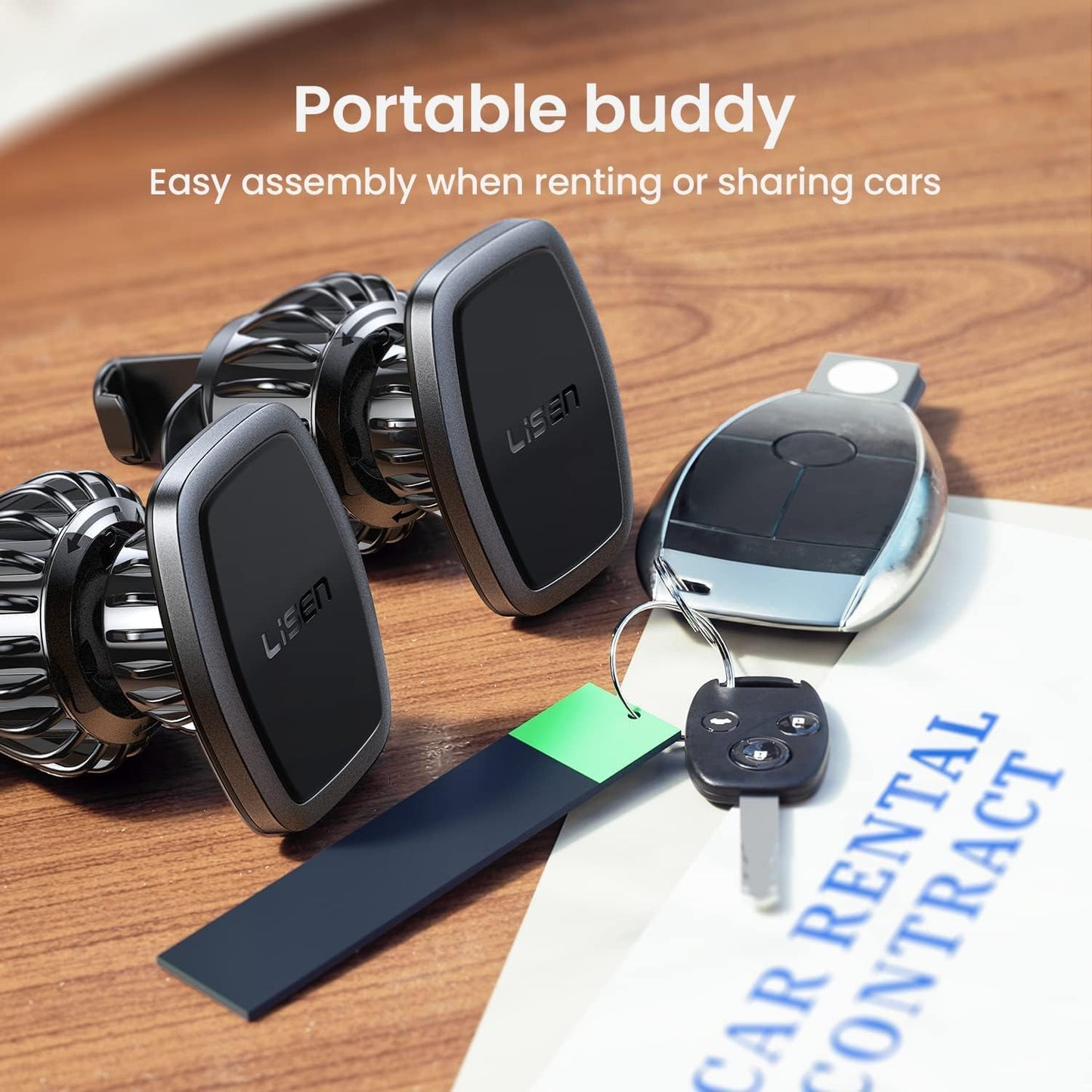 LISEN 2 Pack Magnet for Phone Car Mount Magnetic Phone Holder for Your Car Vent 6 Military Magnets Vent Cell Phone Holder Mount for Car Plate Fit All iPhone 16/15/14/13 Pro Max Plus Samsung S25