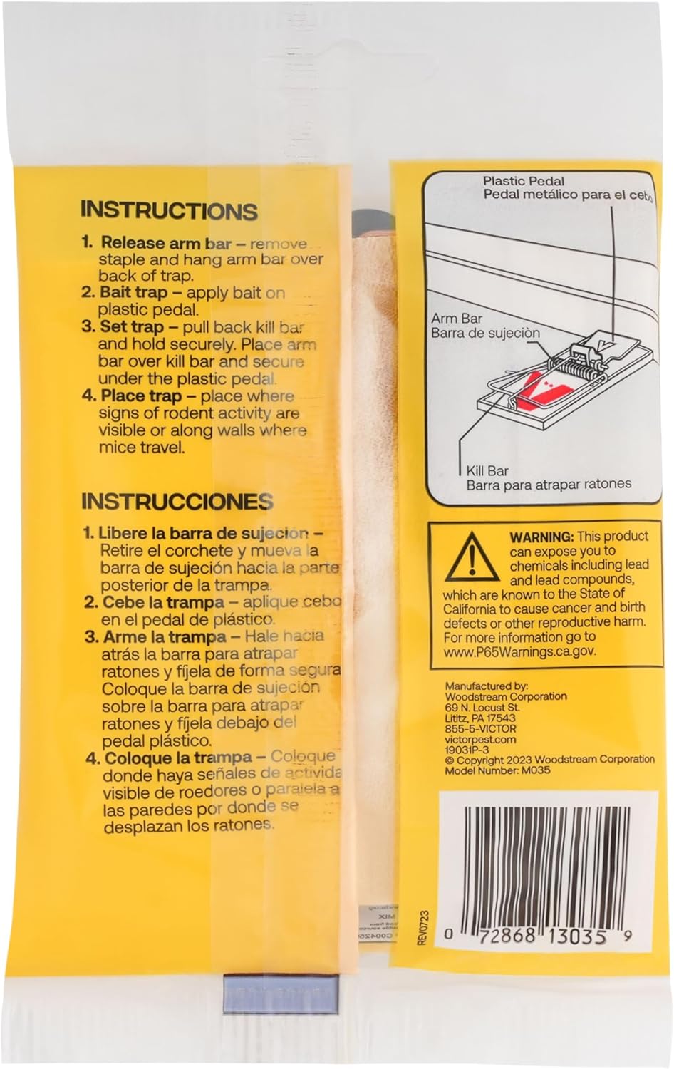 Victor Mouse Traps M035-12, Plastic Pedal, Sustainably Sourced FSC Wood, Wooden Mouse Traps, 12 Pack