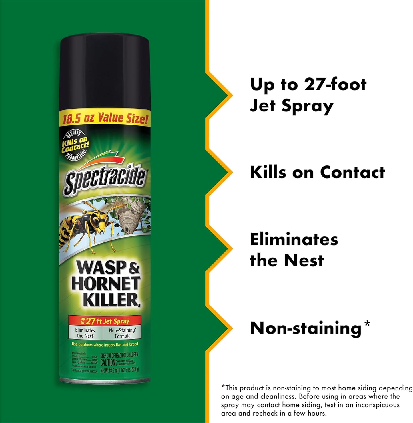 Spectracide Wasp & Hornet Killer Aerosol Kills Wasps, Hornets And Yellow Jackets On Contact & Eliminates The Nest, 12 Pack