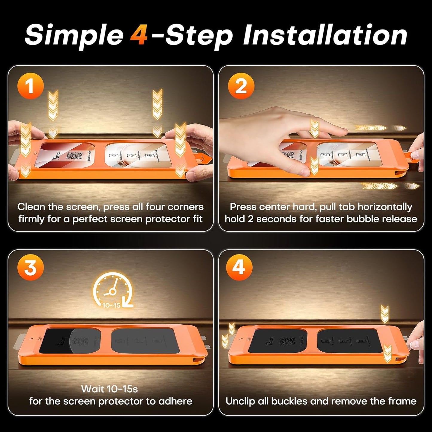 TOCOL for iPhone 17 Pro Max Screen Protector 6.9-Inch Instant Installation Tempered Glass HD Clear Full Coverage Protection for iPhone 17 Pro Max / 16 Pro Max Screen Protector Case Friendly 2 Pack